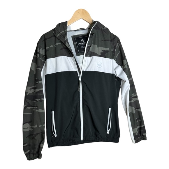 MEN'S HOLLISTER CAMOUFLAGE FULL ZIP HOODED JACKET SIZE MEDIUM - Picture 1 of 9